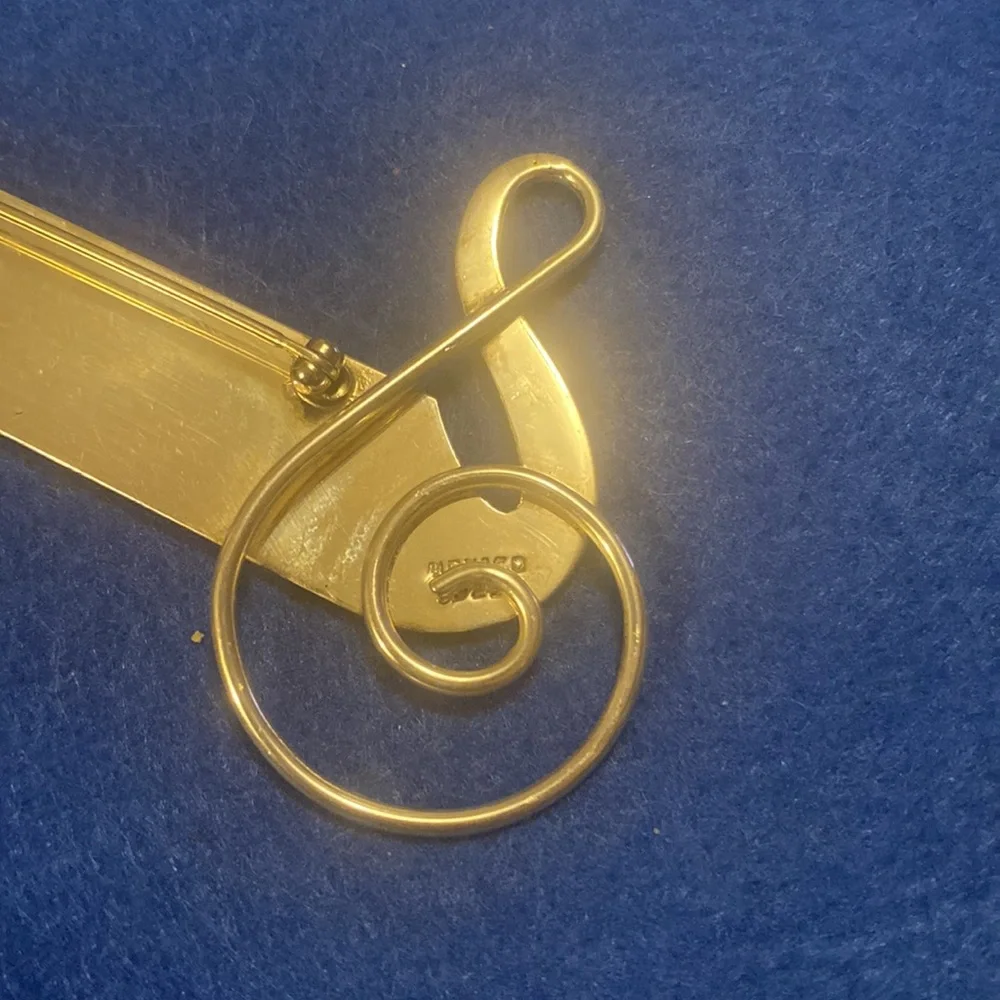 Sterling Silver Mexico Treble Cleft Pin - Picture 4 of 10